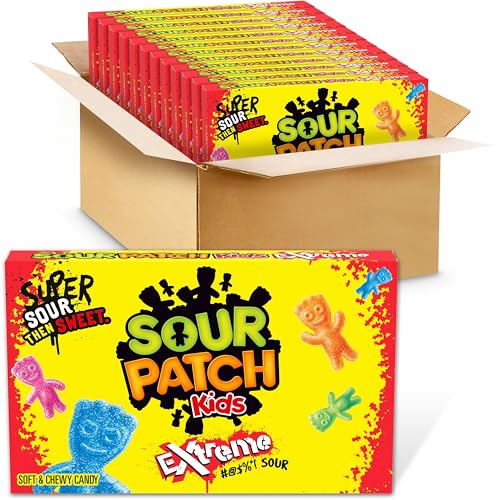 SOUR PATCH KIDS Extreme Sour Soft & Chewy Candy, Bulk Candy, 12 - 3.5 oz Boxes