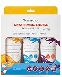 TRIHARD Kids Chlorine Hair and Body Protection Essentials for Swimmers | 3-in-1 Shampoo, Conditioner, & Body Wash for Children’s Sensitive...