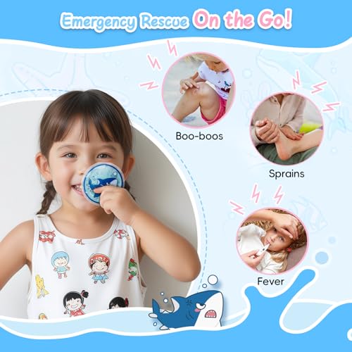 Image of Comfytemp Kids Ice Packs for Boo Boo, Small Gel Ice Pack Injuries Reusable | FSA Eligible HSA, Mini Hot Cold Compress for Pain Relief, Toddler Toothache, Headache, Bumps, First Aid, 6pcs, Sea Animal