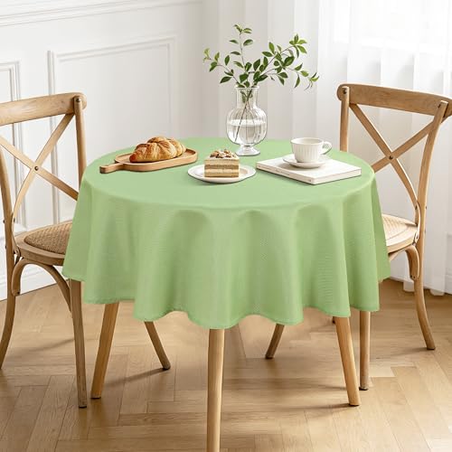 Hiasan Jacquard Textured Round Tablecloth 60 Inch, Light Sage Green by Hiasan - Used condition - Image 5