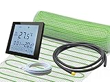 Komplett-Set elektrische Fußbodenheizung UltraPro 160 W/m² mit digitalem Thermostat RT-60 Wlan (2 m² - 0,5 x 4 m)