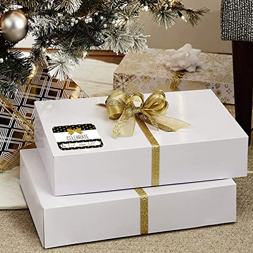Party Funny 12 Assorted Size White Gift Wrap Boxes With Lids And 80 Different Birthday-Holiday Stickers For Wrapping Extra Large Clothes (Shirts, Robes, Coats, Sweaters, Jackets) And Presents #TOP3
