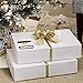 12 White Gift Wrap Boxes with Lids for wrapping Large Clothes and 80 Count Foil Christmas Tag Stickers (Assorted size for wrapping Robes, Sweater, Coat, Shirts and Clothes xmas Holiday Present)