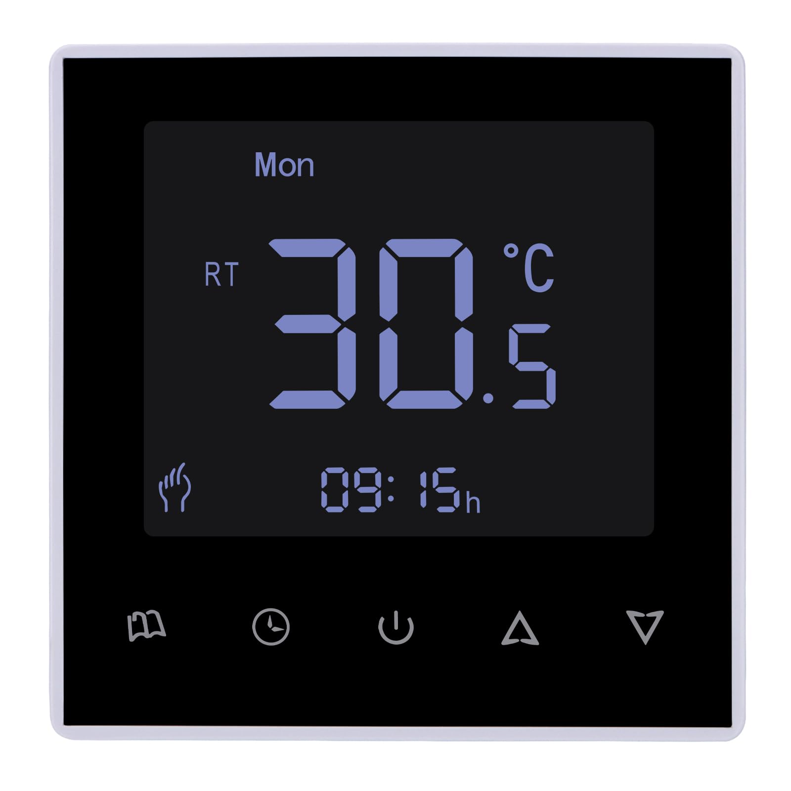 Wengart Digital Thermostat WG8818,AC230V 3A LCD Digital Display with Programming Function,Used to Adjust and Control the Temperature of Water Floor Heating System