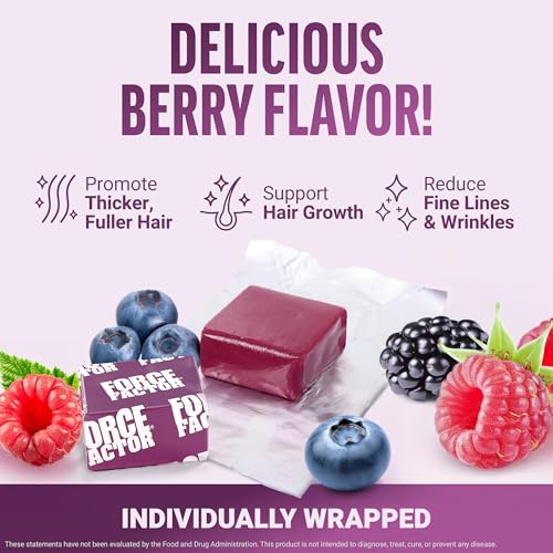Force Factor Hair Growth Accelerator Soft Chews, Hair Growth Vitamins for Women and Men with Clinically Studied Lustriva and Biotin, Promotes Thicker, Fuller, Stronger Hair, Mixed Berry, 60 Soft Chews - Image 7