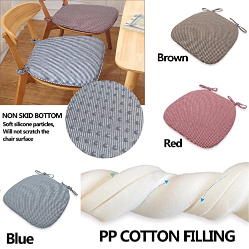 Coussin de chaise de cuisine antidérapant lavable rouge x2
