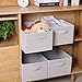 BOMKEE Collapsible Sorage Bins, Storage Cubes Baskets Collapsible Fabric Storage Boxes with Handles for Home and Office (Set of 4, Grey, 15.4 x 11.4 x 7.91inch)