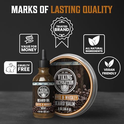 Image of Viking Revolution Beard Balm and Beard Oil Bundle - Coffee Whiskey