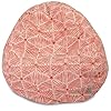 Large bean bag chair in pink white color 28 l x 28 w x 22 h size puffy fluffy soft and comfortable cotton easy to wash removable zippered slipcover  urban country home decor