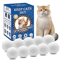 Cat Deterrent Outdoor & Indoor: 10Pack 100% Natural Cat Repellent Essential Oils Ball, Keep Cats Off Lawn, Yard, Plants, Garden, Mulch & Flower Permanently Against Scratch Chew, Keep Cats Away (10PCS)