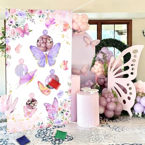 Jeu de lancer de papillons Serencatcher avec 3 poufs pour anniversaire