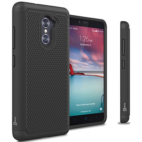 ZTE Grand X Max 2 Case, ZTE Max Duo LTE Case, CoverON [HexaGuard Series] Slim Hybrid Hard Phone Cover Case for ZTE Grand X Max 2 / Max Duo LTE - Black