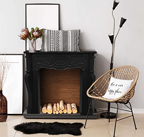 Image of Creative Co-Op Small Victorian Decorative Fireplace Mantel, Black