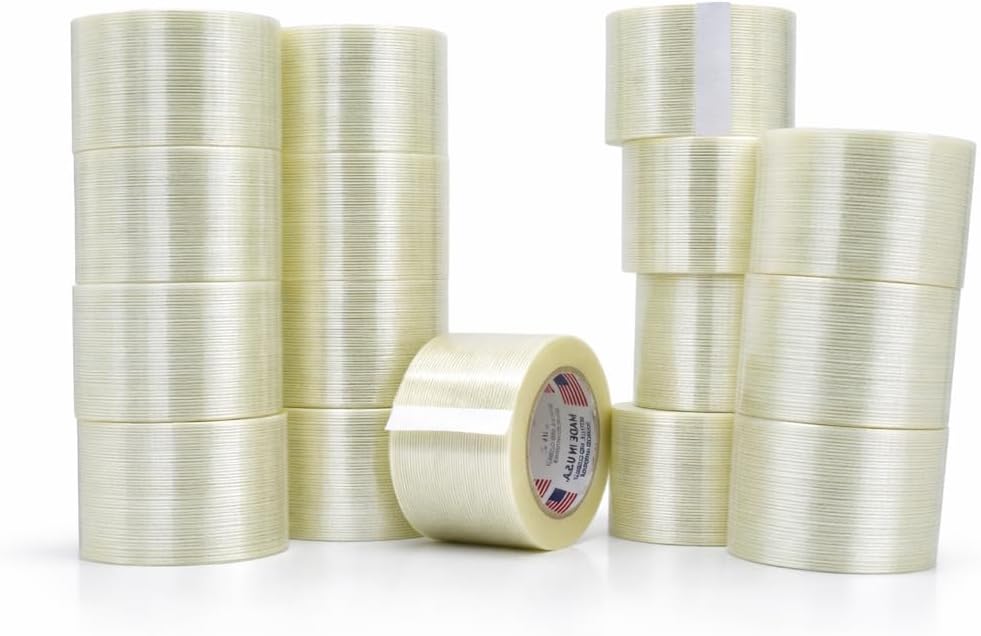 MAT Commodity Grade Fiberglass Reinforced Filament Strapping Tape - 3 in. Wide x 60 yds. (Pack of 16) Filaments Run Lengthwise