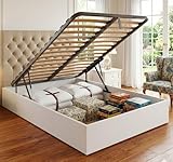 ROYAL SLEEP Canapé Abatible con Somier de Multiláminas | Montaje y Retirada de Usado Incluido | Gran Capacidad | Altura 31cm | 135x190 | Blanco | Space Bed