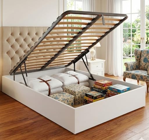 ROYAL SLEEP Canapé Abatible con Somier de Multiláminas | Montaje y Retirada de Usado Incluido | Gran Capacidad | Altura 31cm | 160x190 | Blanco | Space Bed