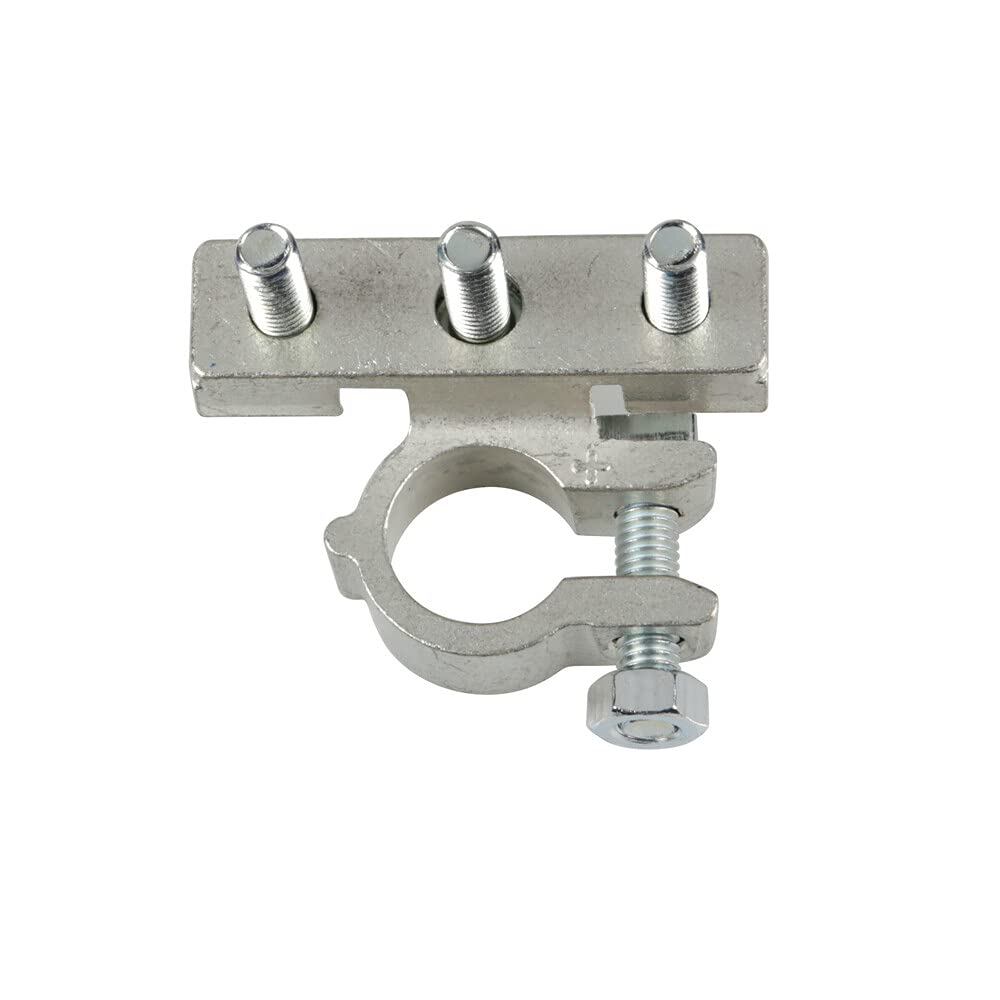 Lampa 69909 Morsetto Batteria zincato, Fissaggio Cavo a capocorda su Vite - Foro capocorda Ø 6/6/6 mm - Polo Positivo