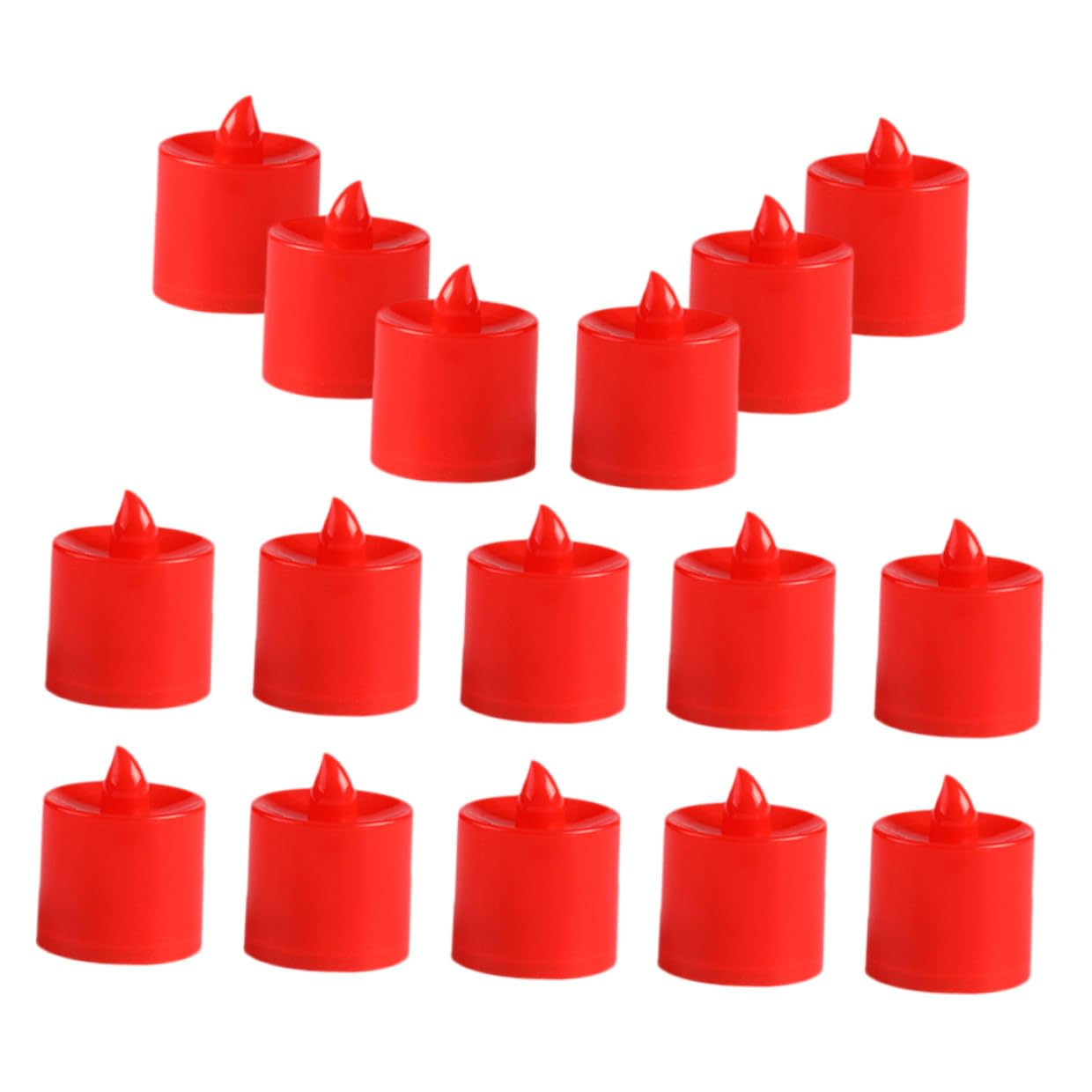 Velas LED sin llama rojas pequeñas velas cónicas decoración bodas Didiseaon 8