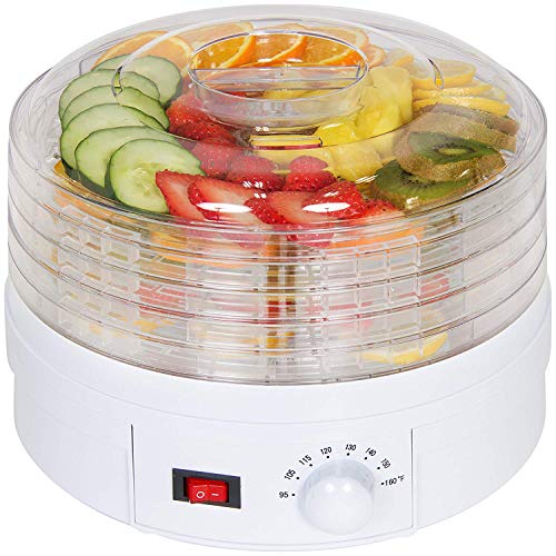 Technoways Solution Electric Food Saver Dehydrator Machine with 5 Stackable Tray (White)