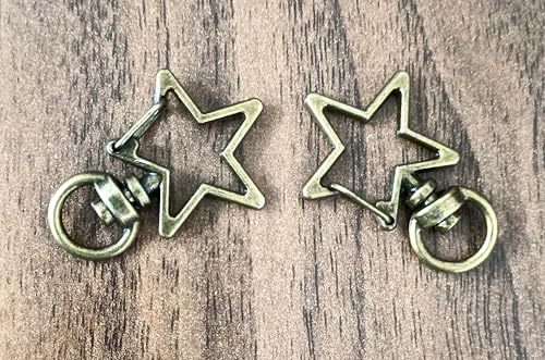 Image of Tia Strap Buckles Metal Clasps Lobster for Handbag, Spring Ring, Purse Dog Hook, Key Chain Swivel Trigger Snap Hook DIY and Purse Making Accessories (6, Bronze Star Shape Spring Hook-33x10mm)