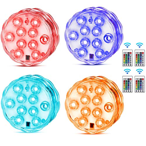Preisvergleich Produktbild Unterwasser Licht, KIPIDA Unterwasser LED RGB Fernbedienung Multi Farbwechsel Wasserdichte Unterwasserlicht für Pool Aquarium Fish Tank Brunnen Hochzeit Party Dekoration Schwimmbad Vase Beleuchtung