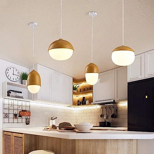Lámpara colgante nórdica con forma de nuez y cristal esmerilado blanco E27 4