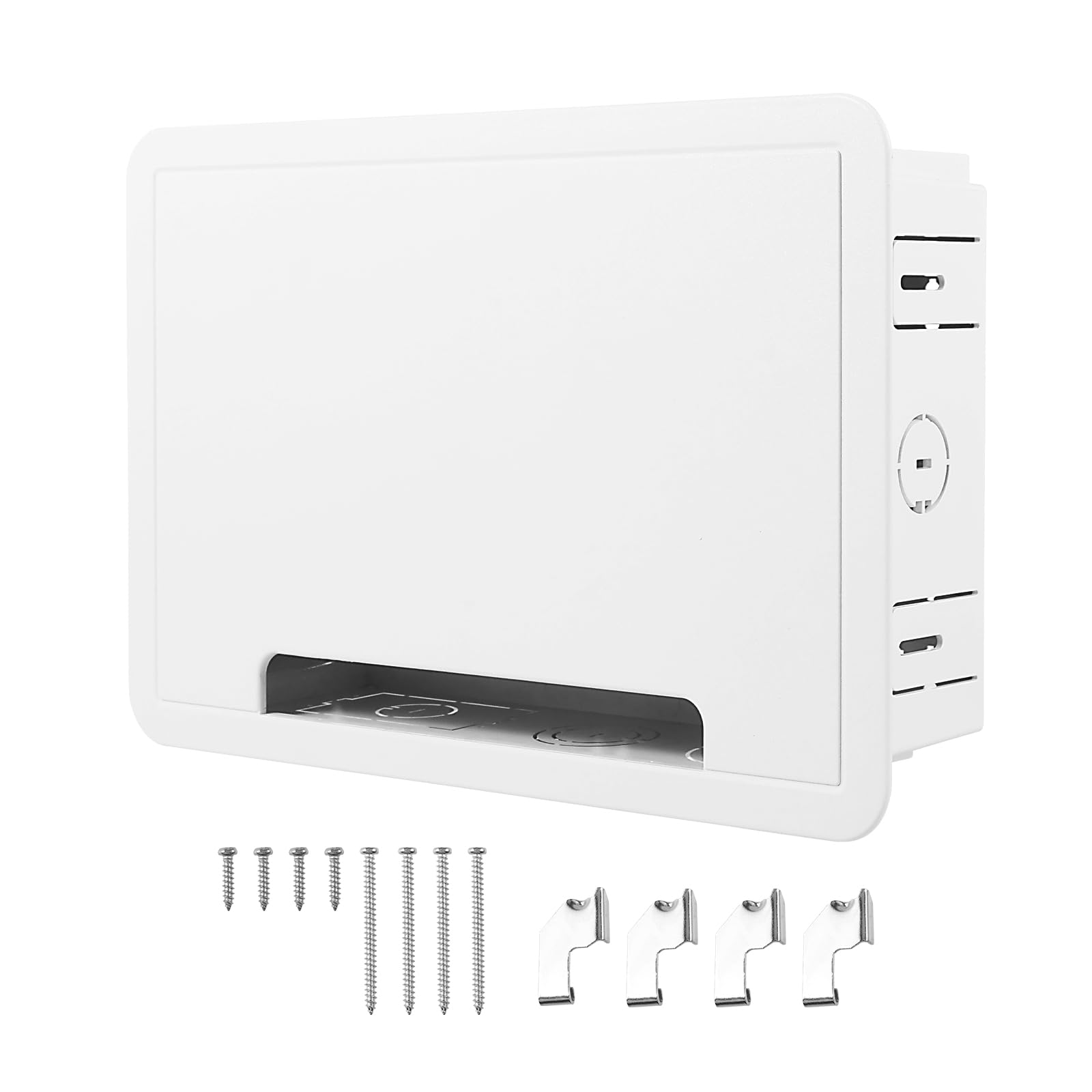 In Wall TV Media Box 9.3×14.3×3.9 Inch Recessed Cable Management Kit Organize Streaming Device in-Wall Network Enclosure TV Home Theater Box