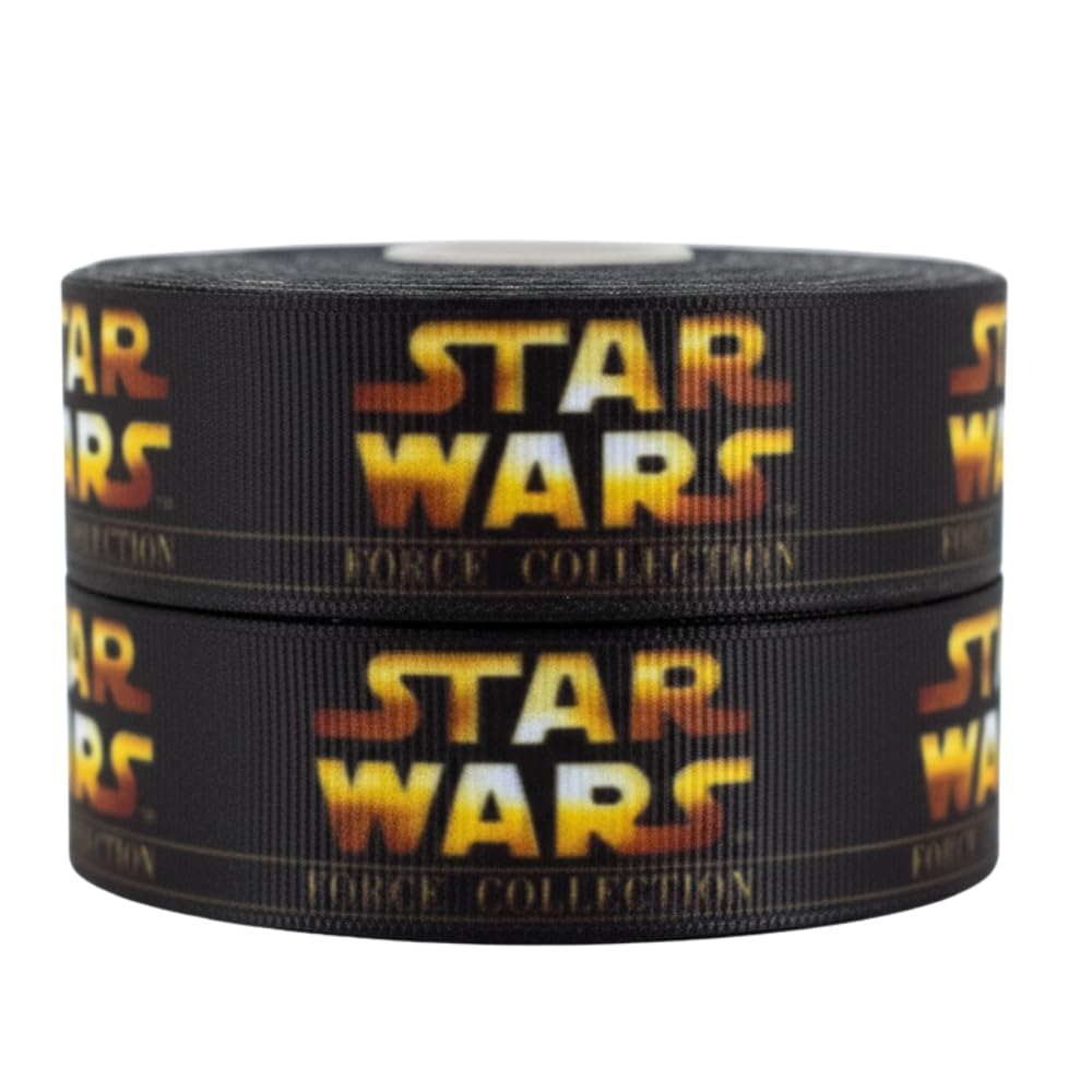 2m x 22mm wide Black & Yellow Ribbon for Personalised Birthday Cake Decoration Ribbon Decorating Ideas for Present Gift Wrap Bows or Wrapping Box Bags Cards Art Craft Toppers