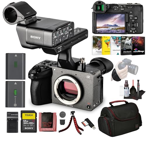 Image of Sony FX2 Cinema Camera Kit w /XLR Handle - Dual XLR Audio, Full-Frame 4K (ILME-FX2) + 64GB Memory Card + NP-FZ100 Battery + Photography Software + Camera Bag + External Charger + More