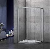  Mamparas de ducha Semicircular Puerta Corredera Gris Mate 5mm Curva Italiana 120x90x185cm