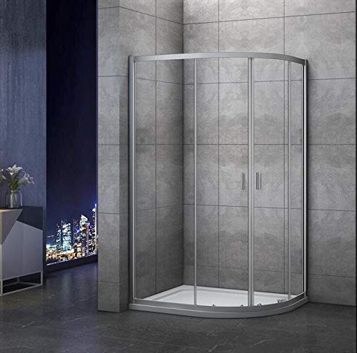 Mamparas de ducha Semicircular Puerta Corredera Gris Mate 5mm Curva Italiana 120x90x185cm