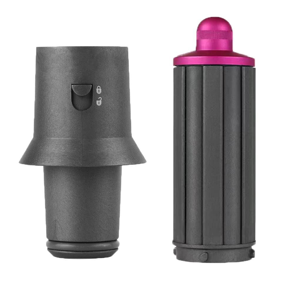 Narzędzia do włosów 2 w 1 do Dyson Supersonic suszarka do włosów Akcesoria do lokowania Auto Curling Tool Rose Red (1 lokówka, 1 adapter aktualizacji)