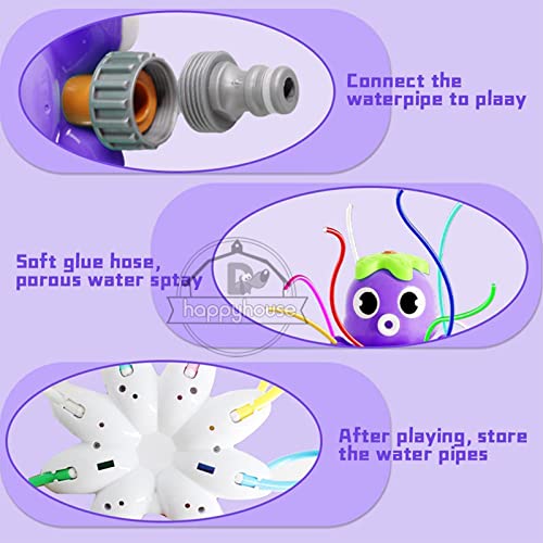 Aspersor de água ao ar livre para crianças e bebês, jogos de quintal de brinquedos de verão com 8 tu