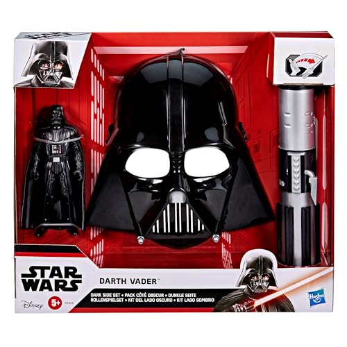 Pack Côté obscur Dark Vador, sabre laser rouge, masque Dark Vador et figurine de 15 cm,...
