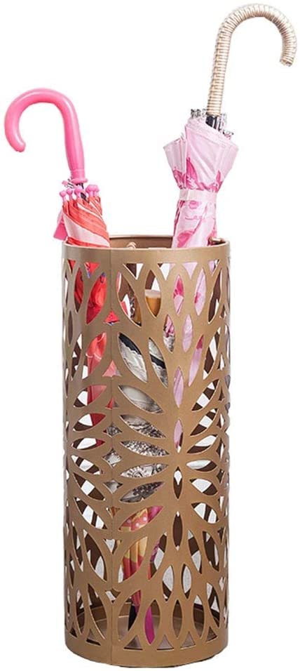 Porte-parapluies étanche et antirouille en métal doré durable
