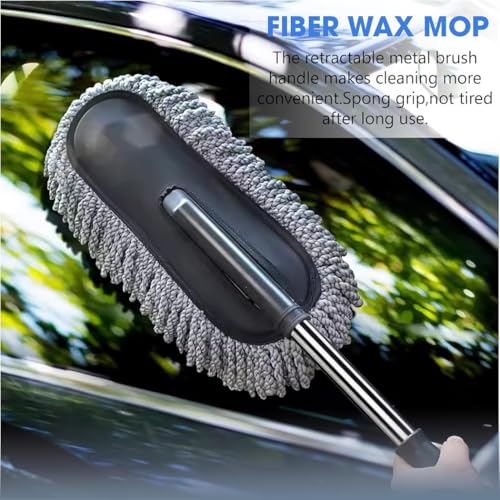 Image of CX2 Microfiber Car Wash Duster with Expandable Handle, Scratch-Free, Wet & Dry Multi-Purpose Auto Detailing Tool