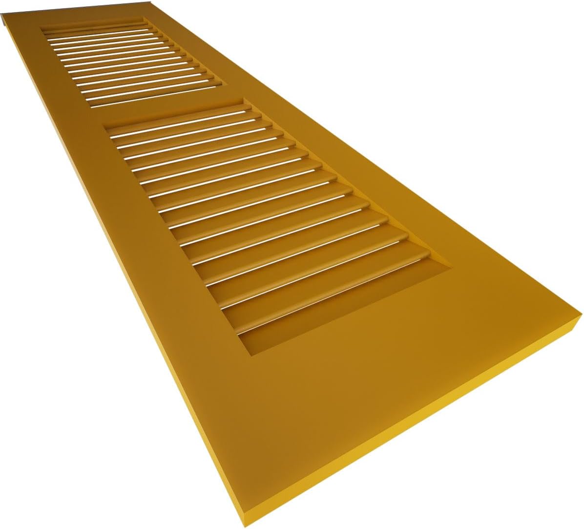 15"W x 77"H Americraft Two Equal Louver Exterior Real Wood Shutters (Per Pair), Turmeric