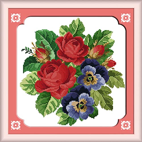 Peinture au diamant 5D roses et orchidées kit complet de broderie strass 30x40cm