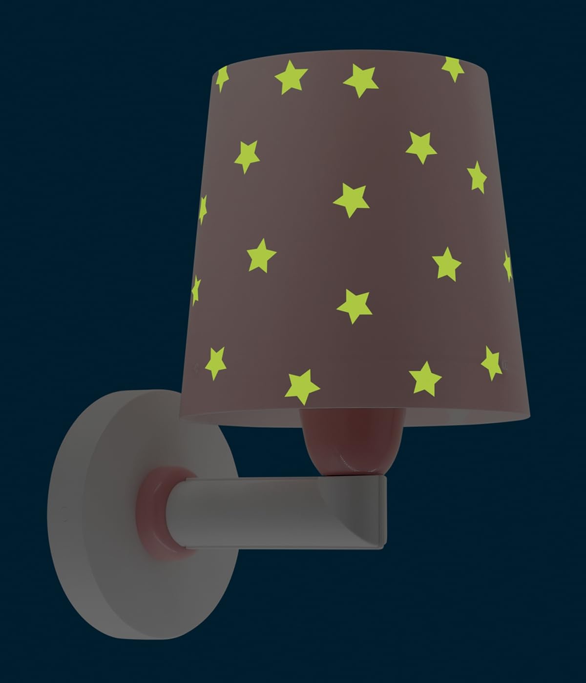 Dalber Lámpara Aplique Pared Infantil Estrellas Rosa 82219S E27 | Lámpara aplique de pared con instalación directa a la corriente o mediante cable con interruptor incluido. Star Light