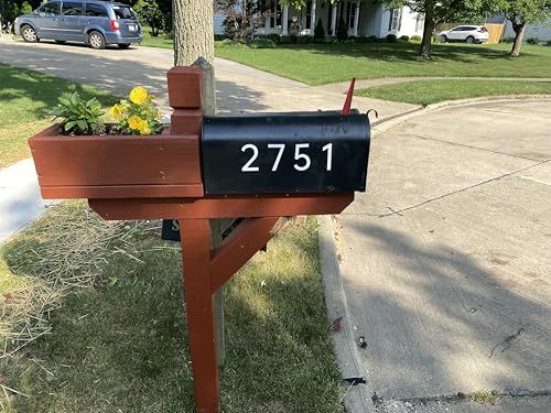 4 Inch Modern House Number, Self Adhesive Unique Mailboxes for Outside for Apartment Door Farmhouse Office Hotel, Address Numbers and Letters, Frosted Matte White Acrylic House Number 2 - Thumbnail 3