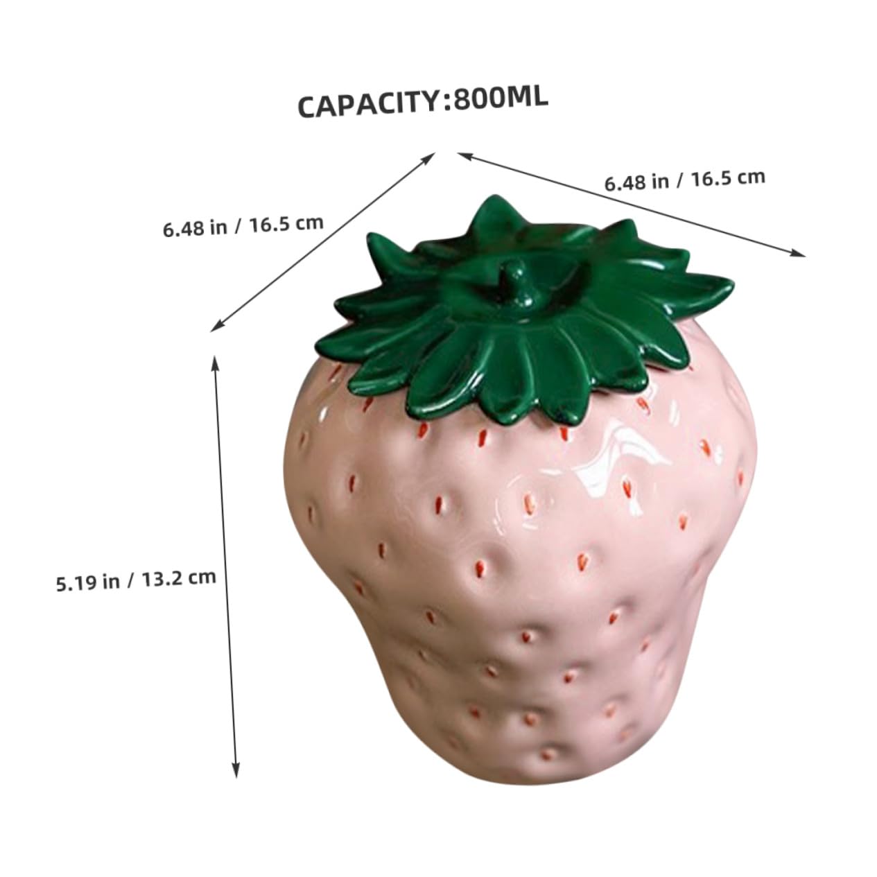 VALICLUD Tarro Decorativo de Fresa de Cerámica Rosa 800ml para Té | Recipiente para Hojas Sueltas y Dulces, Acabado de Sobremesa, Obsequio de Inauguración