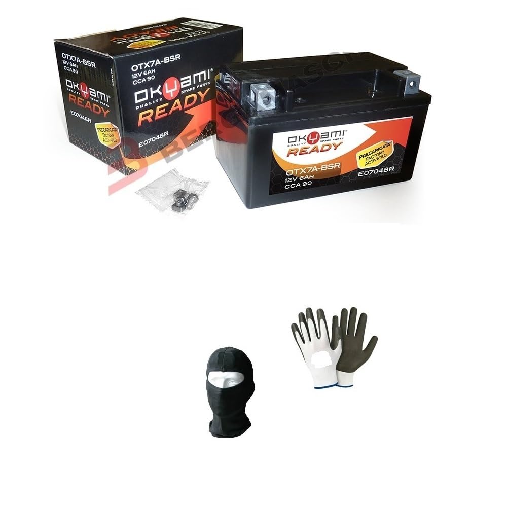 COMPATIBILE CON ITALJET Millenium 2T 100 2000-2002 BATTERIA GIA' PRONTA PRECARICATA SIGILLATA OKYAMI OTX7A-BSR BATTERIE ATTIVE 6 AH AMPERE 12 VOLT SPECIFICA 150X87X94 MM