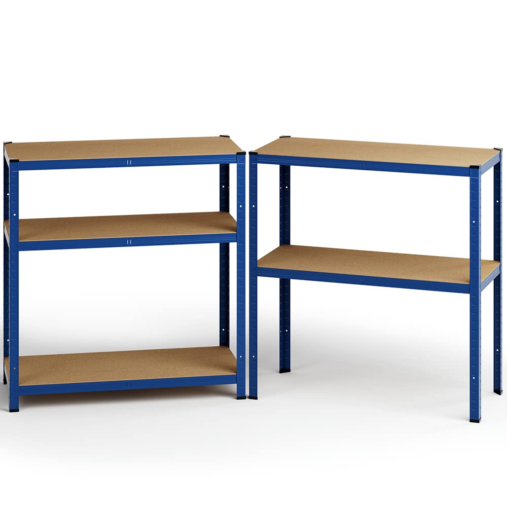 Deuba 2x Estanterías Metálicas 180x90x40cm 875kg Estantería para Cargas Pesadas 5 Estantes Taller Azul