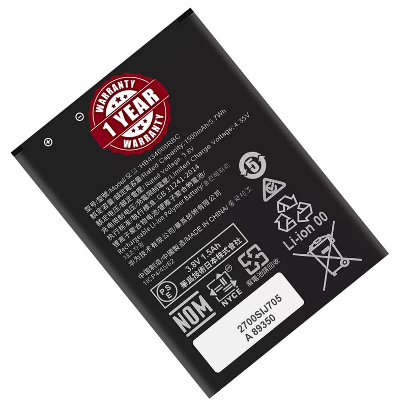 Image of Original HB434666RBC Battery for Huawei Airtel Wireless 4g Hotspot Router r216 Vodafone Huawei Router E5573 E5573S E5573s-32 E5573s-320 Battery - (1500mAh) - 365 Days Warranty