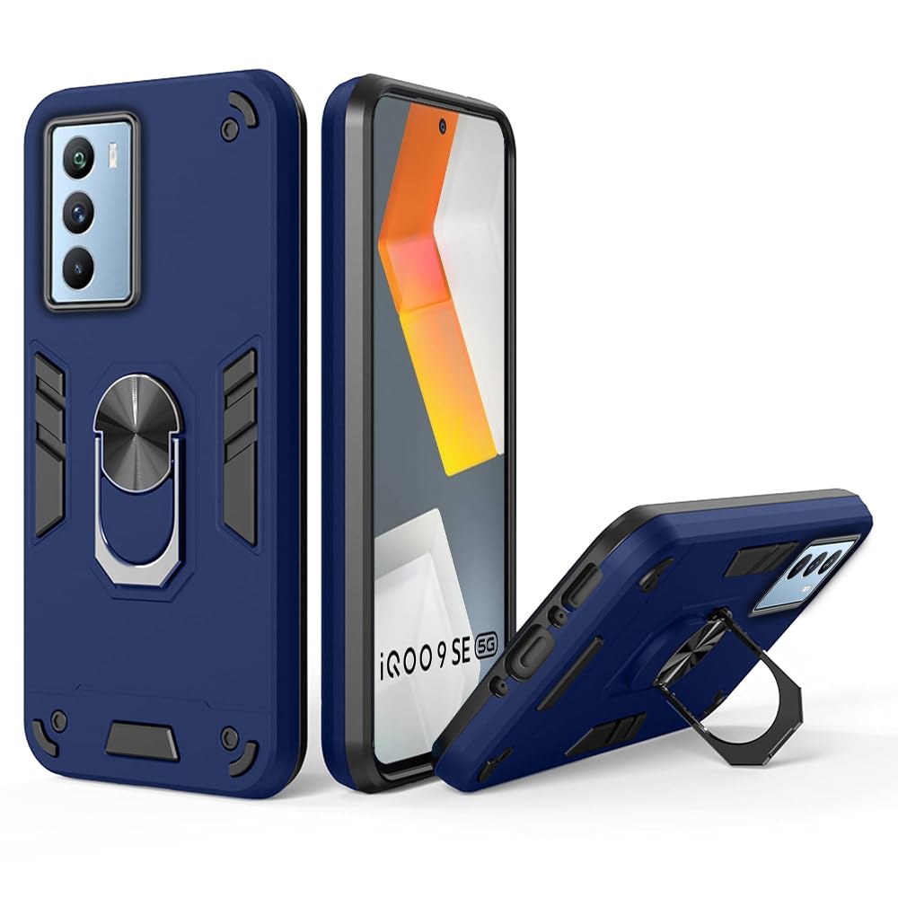 amazon basics Kickstand Mobile Cover (360° Rotating Ring Holder) for iQOO 9 SE 5G (Blue) (B0D5WFKRDD) Amazon Price History, Amazon Price Tracker
