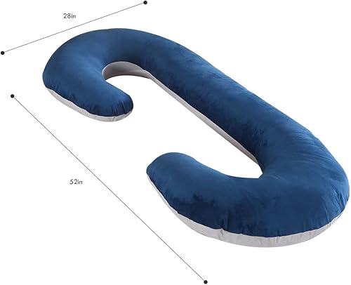 Miniatura 2 de CDEN Almohada de embarazo, almohada de cuerpo completo en forma de C de 52 pulgadas, almohada de maternidad para espalda, piernas, cuello, caderas