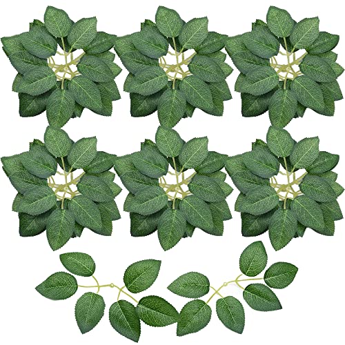 Woohome Bulk Rose Leaves 250 Pcs Artificial Green Leaves Artificial Fake Rose Flower Leaves For Diy Wedding Bouquets Party Decorations Rose Vine Wreath Garlands Supplies #TOP29