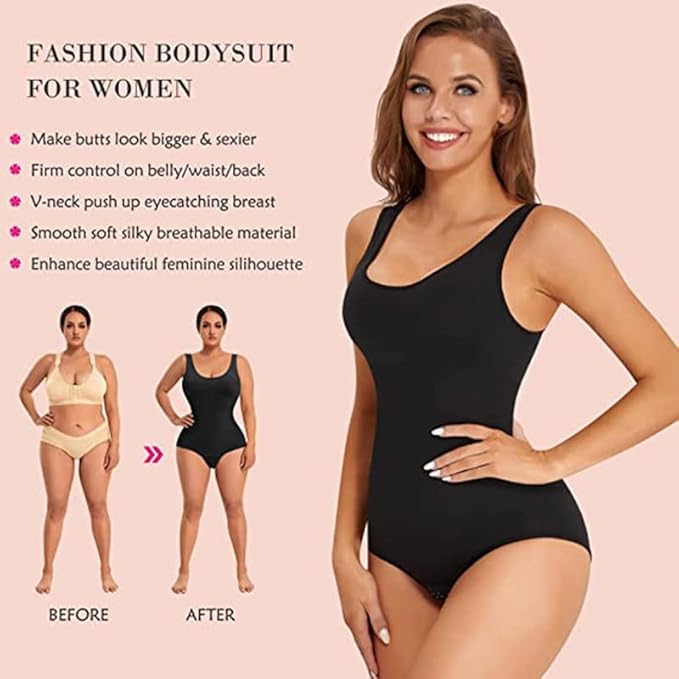 Image of ALYNE Waist Trainer Seamless Round Neck Tummy Control Shapewear Bodysuit - Firm Control, Slimming, Comfortable & Invisible Under Clothing