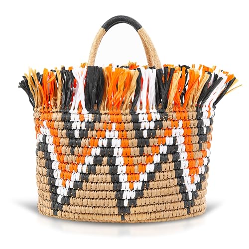 Bolso de playa grande con tassels tejido a mano miniatura 1