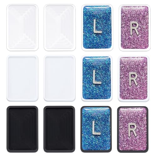 WEBEEDY 12 Pcs Small Rectangle X-Ray Marker Blanks 3 Colors DIY Custom X-ray Marker Blanks Acrylic Badge Reel Buddy ID Tags Gift for Nurse Radiology, 3.8x2.5cm/1.5x1 Inches (White, Black, Clear)